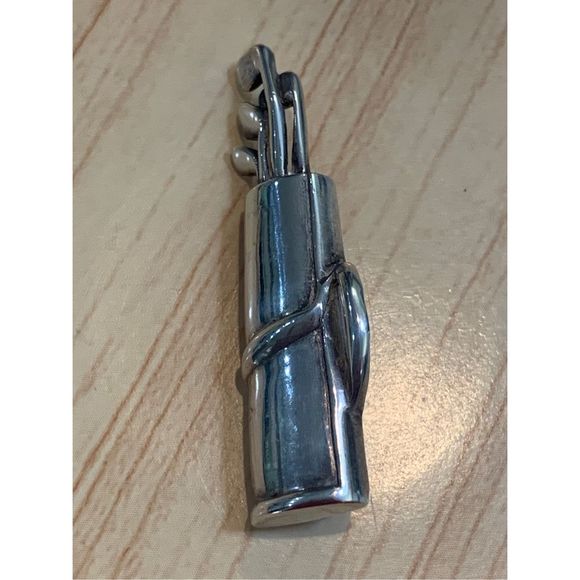 Golf Clubs and Bag Sterling Silver Pin Brooch #golf - Picture 2 of 3
